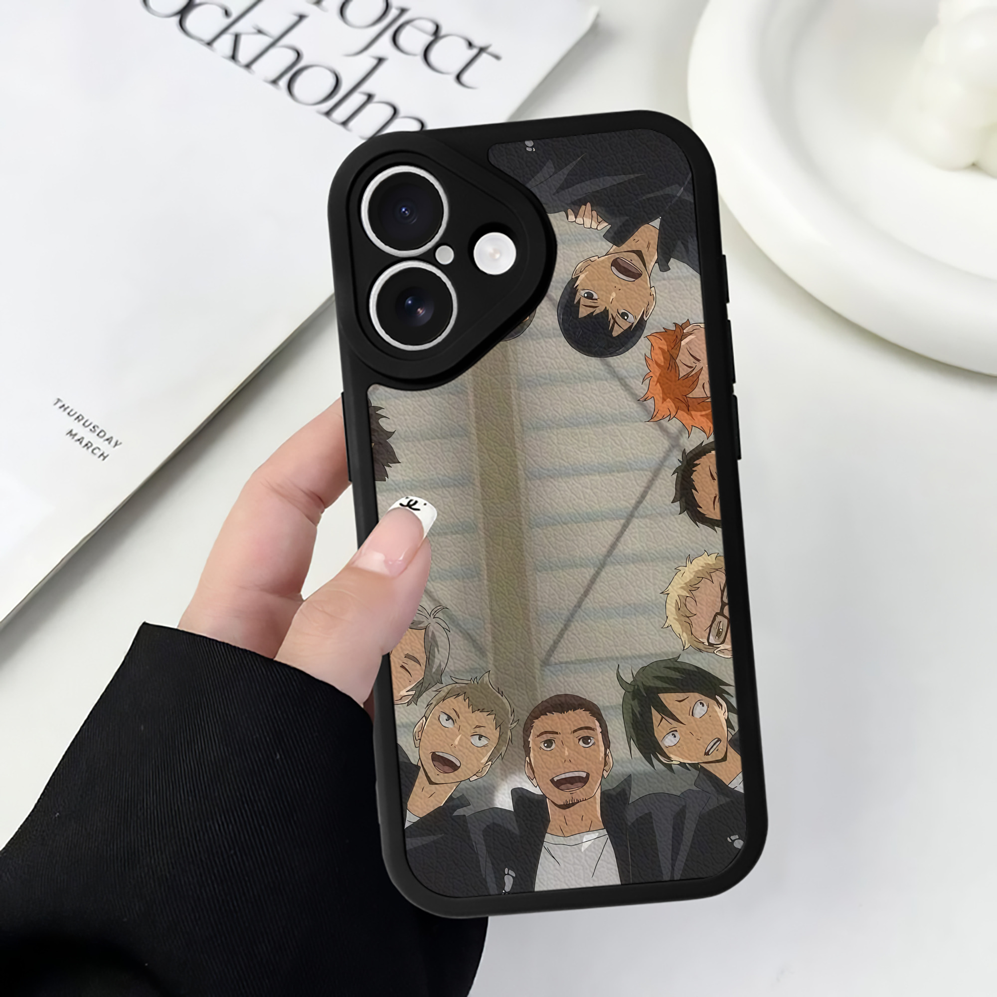 （画像用） ハイキュー!! Haikyu!! 【iPhone 16シリーズ対応】シリコンスマホケース（レザー調） 材質：シリコン
